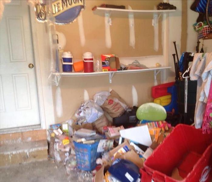 Before Photo of Garage with all the items that were affected by the water loss